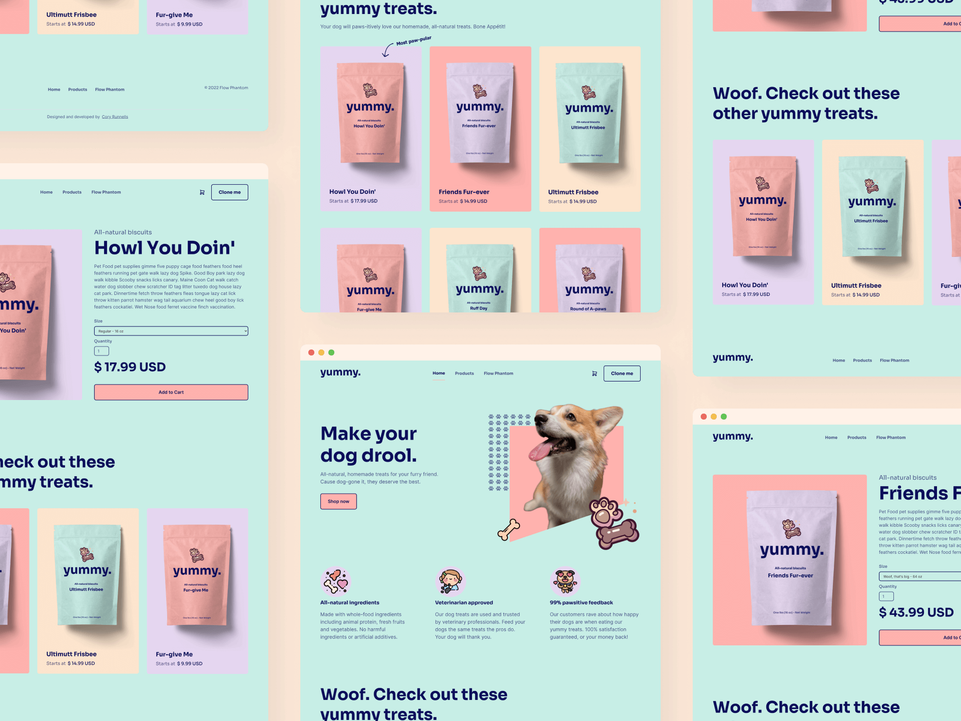 "yummy" website mockup by Cory Runnells.