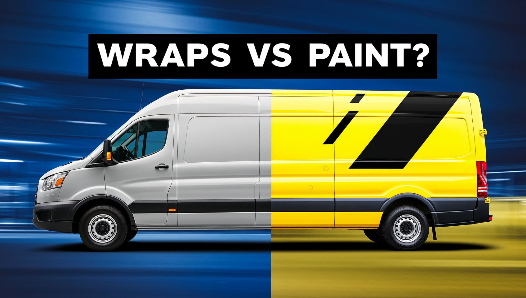 Conceptual commercial fleet wrap illustration for wraps vs paint