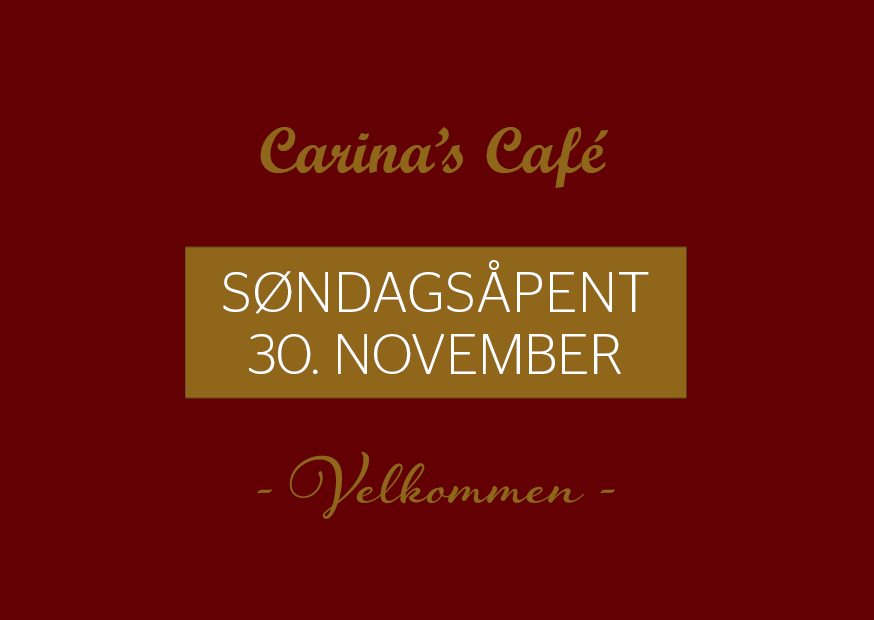 Carinas Cafe har søndagsåpent