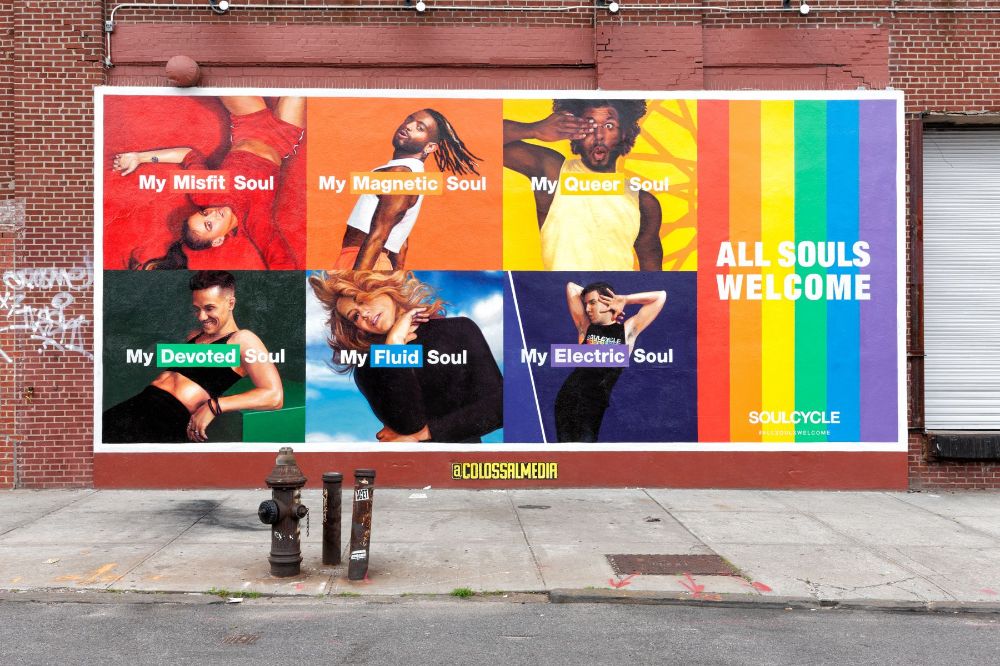 All souls welcome Pride posters for Soulcycle