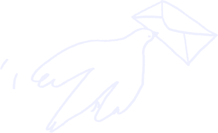 A flying bird with an envelope