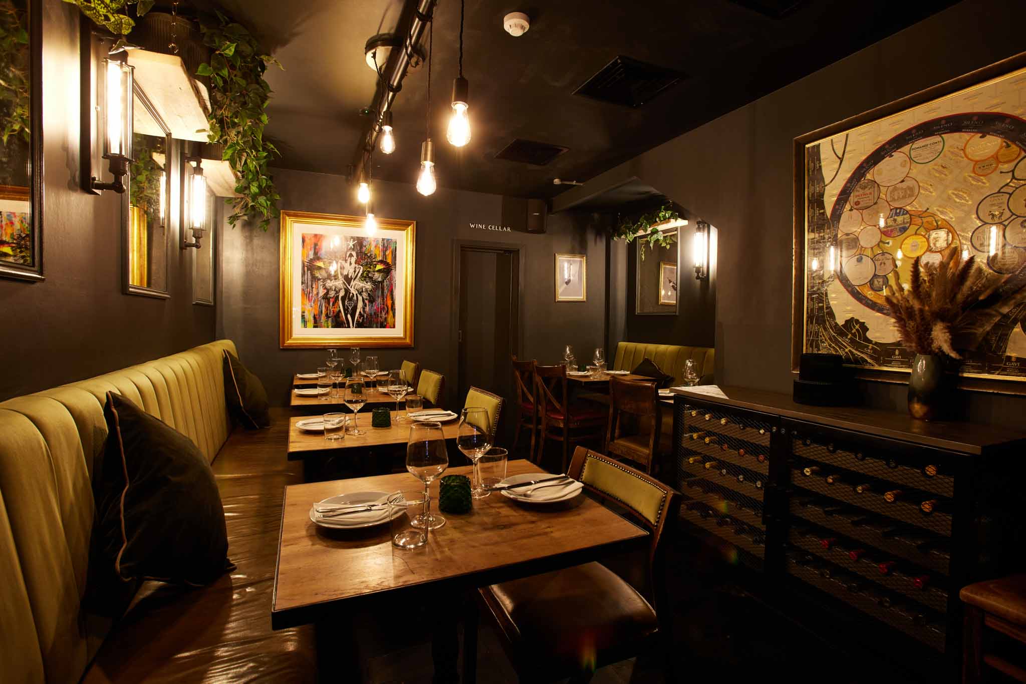 Dehesa is a charcuterie and tapas bar inspired by the cuisine and wines of Spain and Italy. Head Chef Marcin Ciesielski creates a seasonally changing ,delightfully simple tapas menu for the Carnaby masses to enjoy. The heated corner terrace is the largest in Soho; the main dining room is bustling; the wine cellar room is bijou and decadent. It is the perfect spot for enjoying a friendly atmosphere with a hint of Spanish flair. A good time in Soho starts at Dehesa!