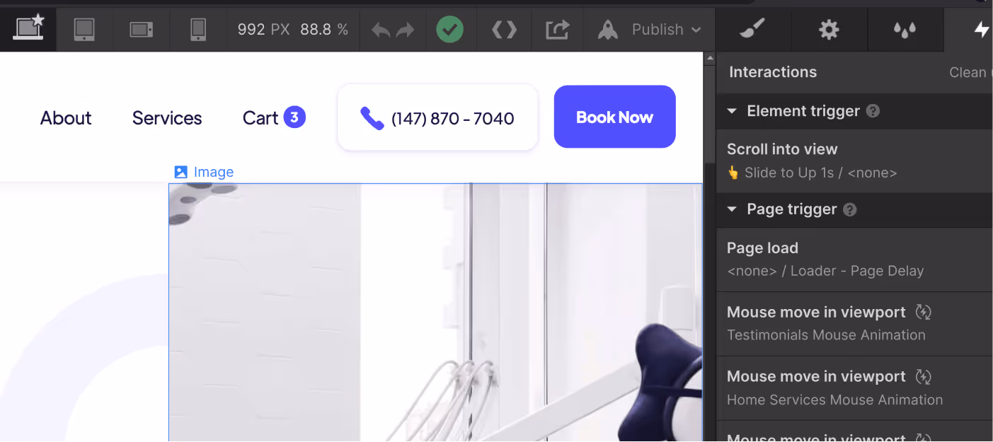 Animations  - Dentist Webflow Template