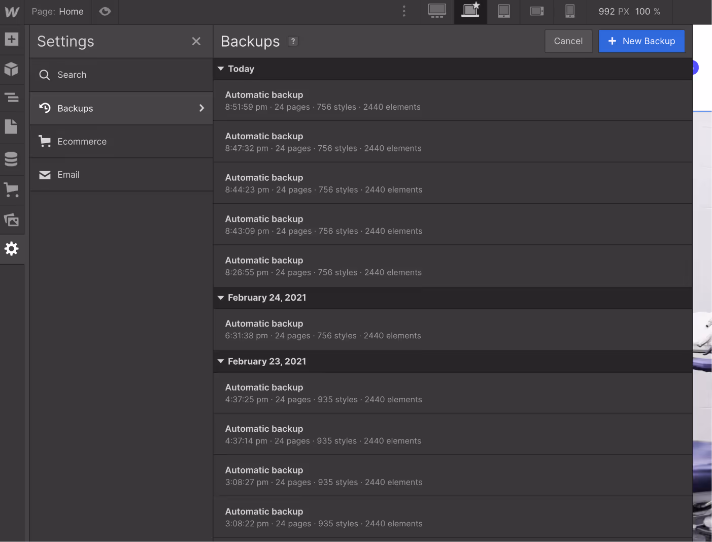 Backups - Dentist Webflow Template