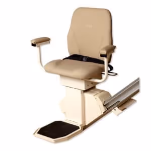 SL660HD Pinnacle heavy-duty stair lift with wide cushioned seat, reinforced armrests, and durable rail system designed for high-capacity home mobility support.