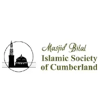 The logo for Masjid Bilal Islamic Society of Cumberland features a circular icon of a mosque with a minaret next to the organization's name in a serif font.
