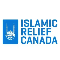 The Islamic Relief Canada logo features a blue square containing a white icon of a mosque with two minarets, next to the text "ISLAMIC RELIEF CANADA" in bold blue letters.