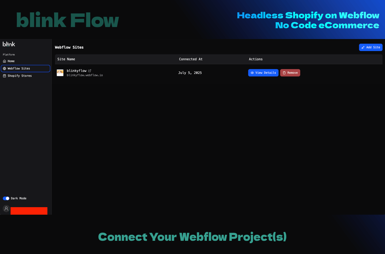 connect your webflow project(s)