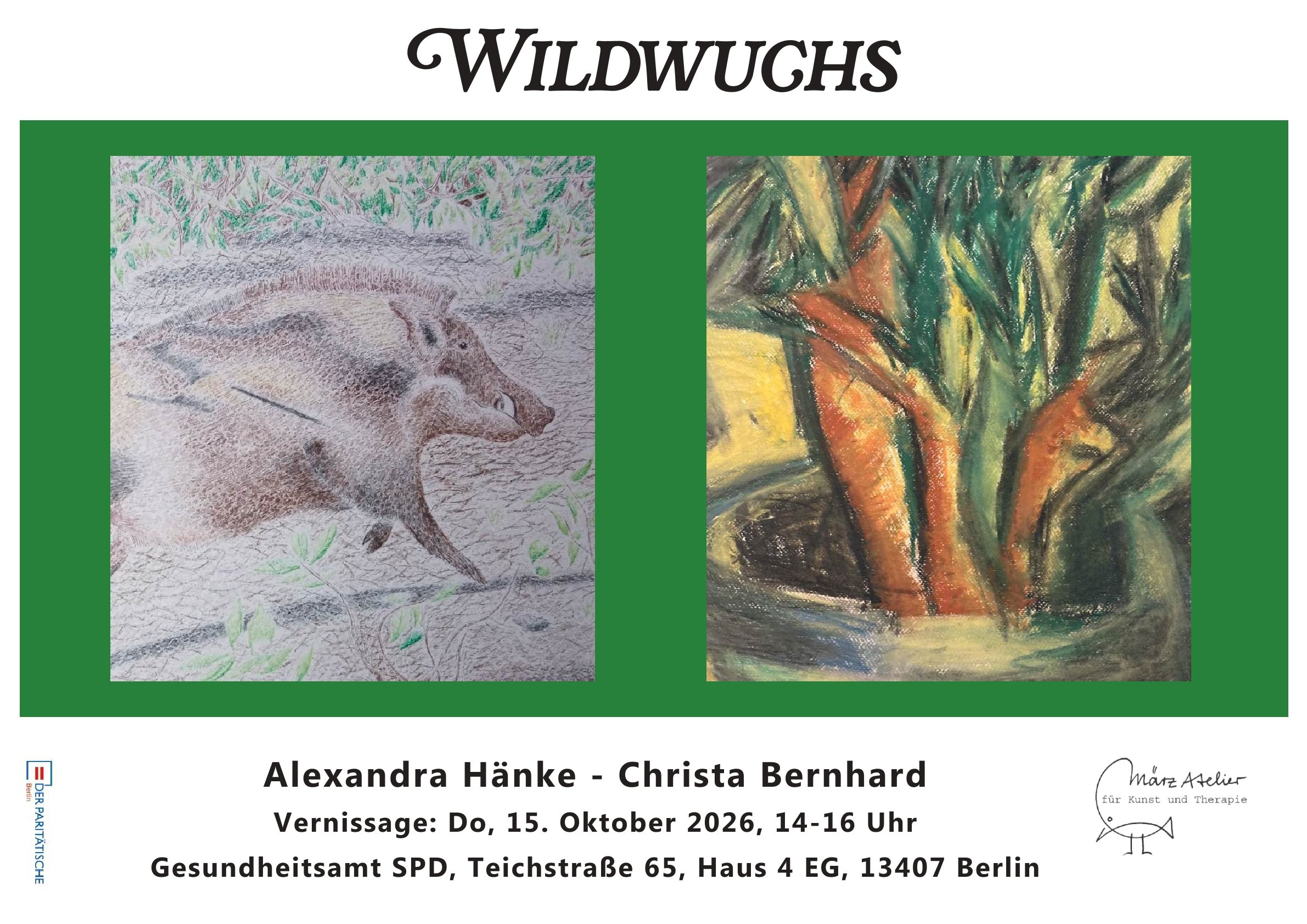 Vernissage "Wildwuchs" auf den Fluren des Sozialpsychiatrischen Dienstes Reinickendorf