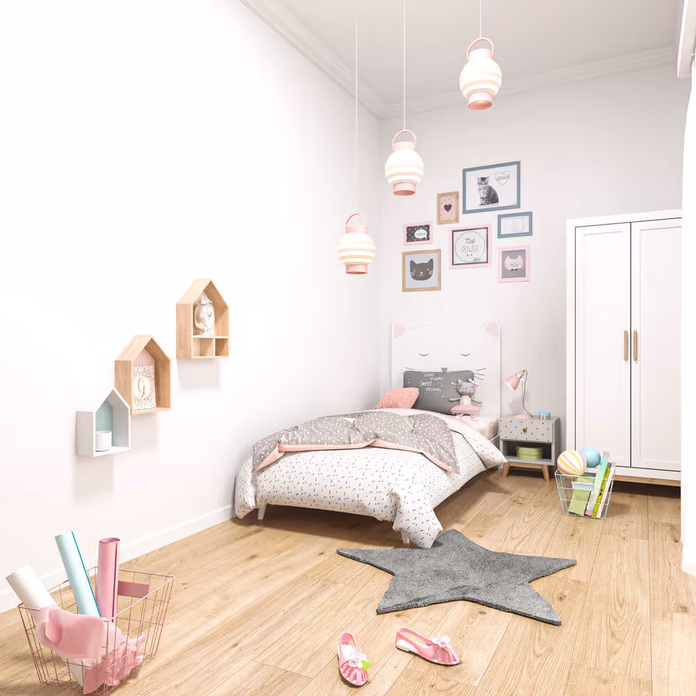 Neubau Mehrfamilienhaus in Hamburg Marienthal in klassischer Rotklinker-Optik Kinderzimmer für Mädchen 