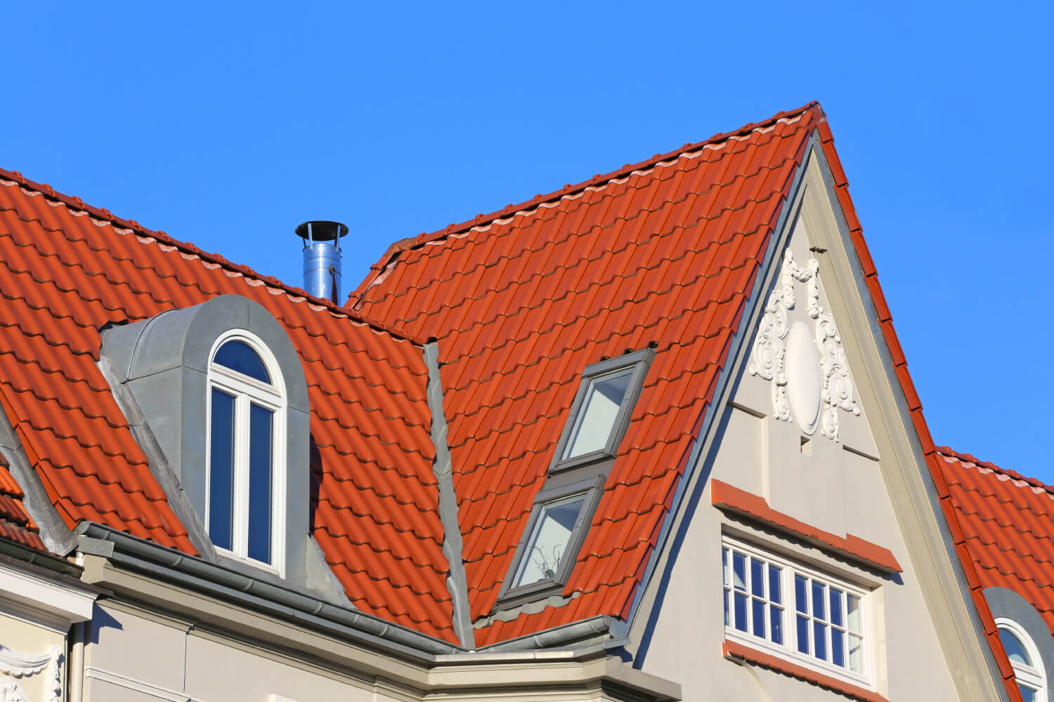 Außenansicht eines Dachgeschosses unter Denkmalschutz