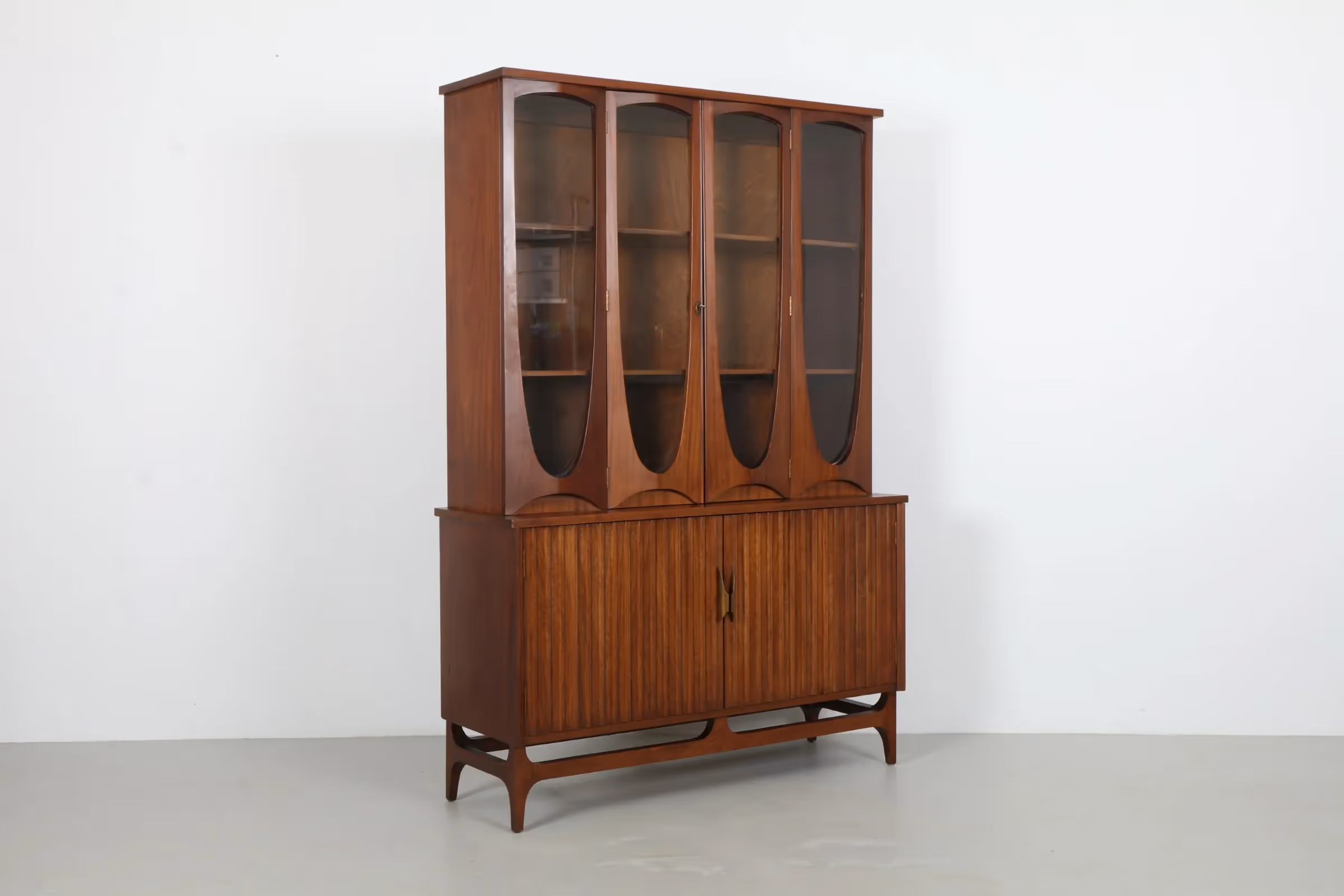 Graphic Mid Century Walnut 'Brasilia' Credenza
