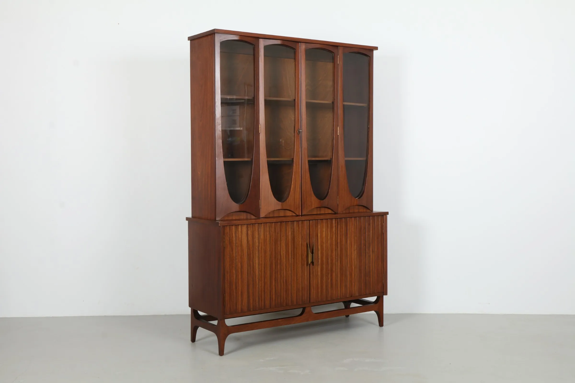 Graphic Mid Century Walnut 'Brasilia' Credenza