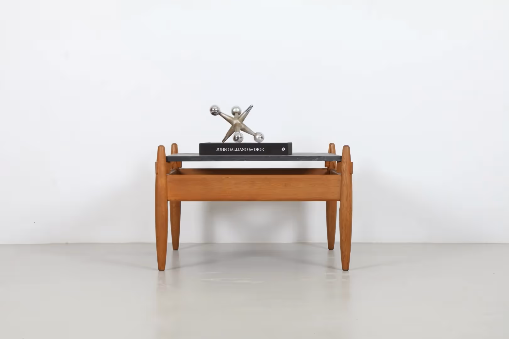 Bold Sergio Rodrigues Style Coffee Table with Slate Top