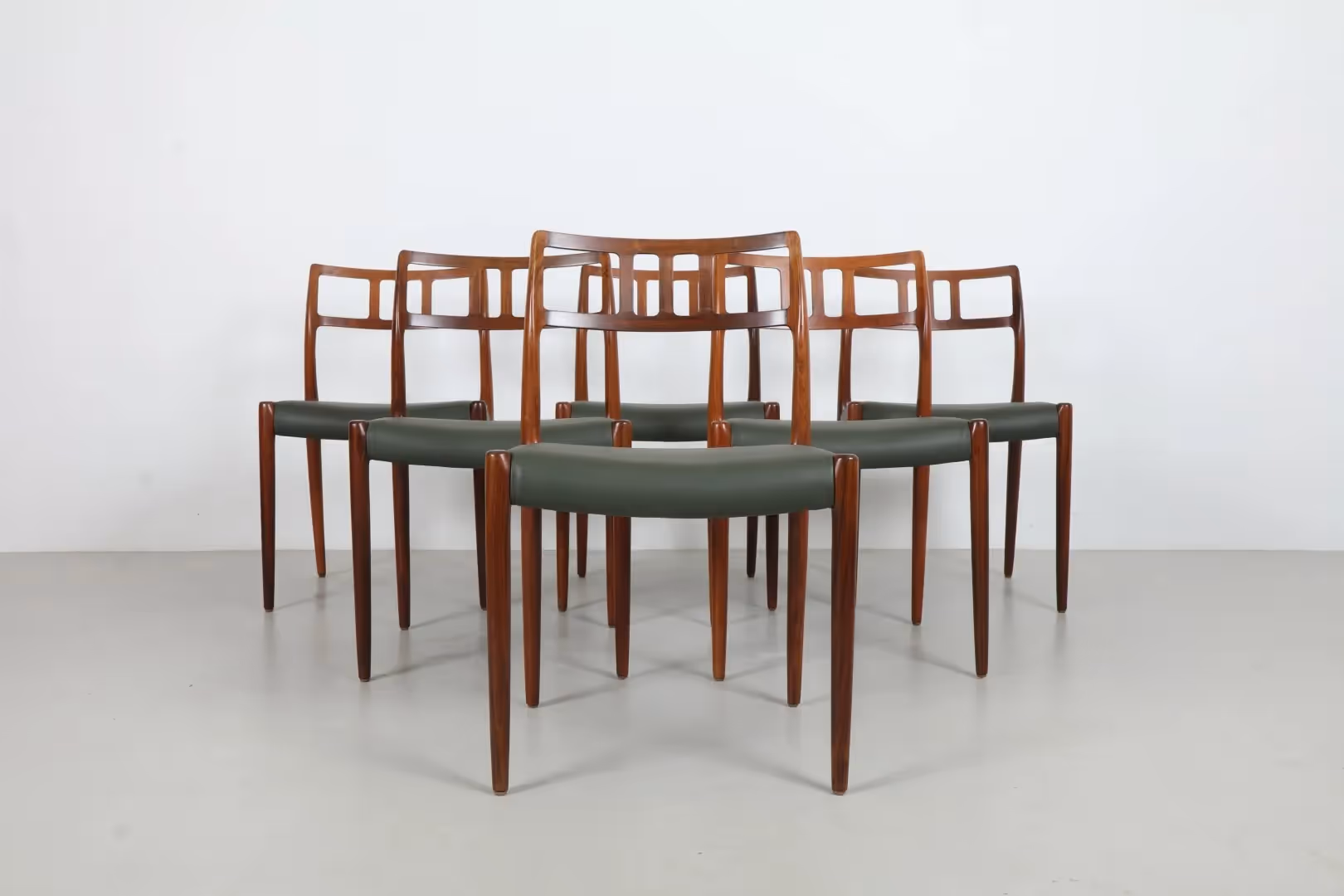 Eight Striking Niels Moller 'Model 79'  Dining Chairs by Moller