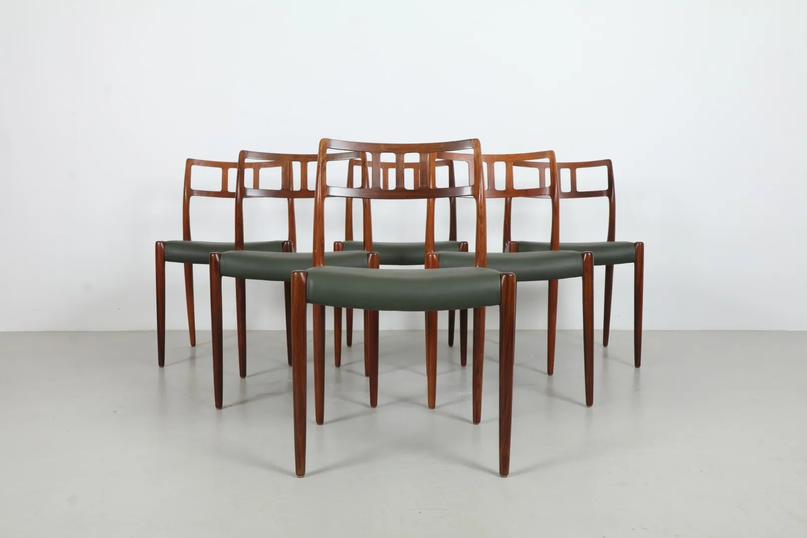 Eight Striking Niels Moller 'Model 79'  Dining Chairs by Moller