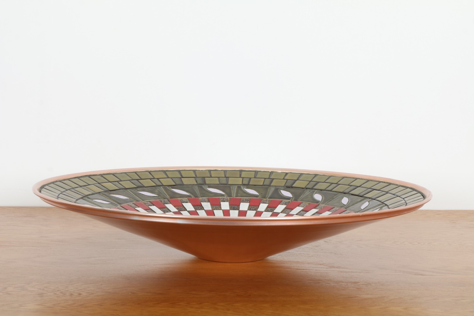 Monumental Mosaic Tile Charger by John Crichton | Late Autumn Green 