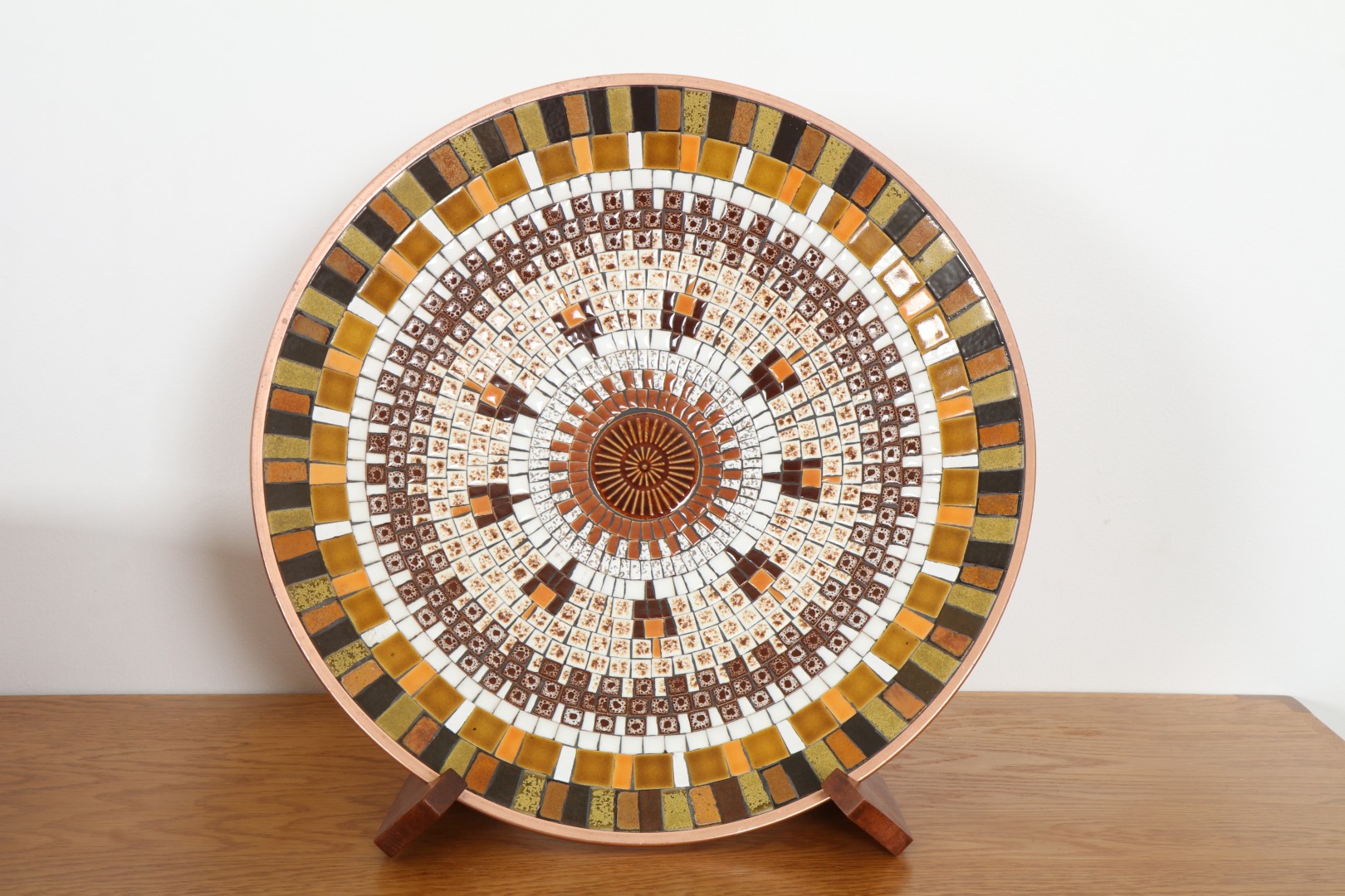 XL John Crichton Mosaic Tile Charger | Molten Mustard