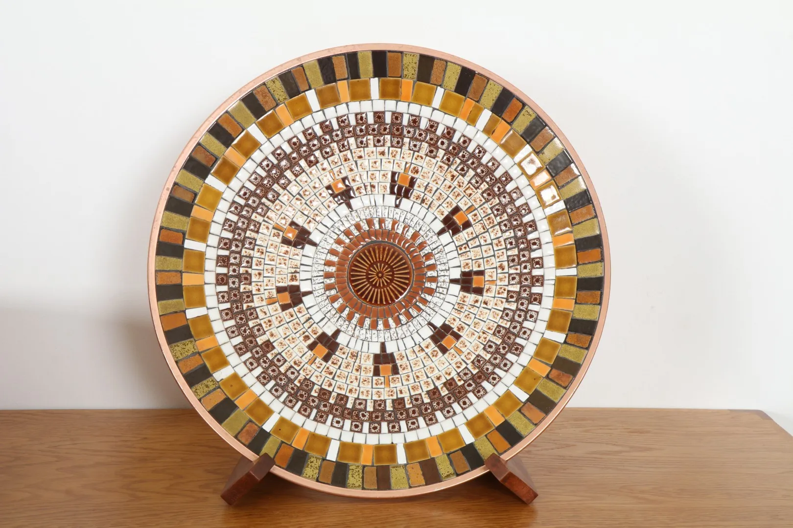 XL John Crichton Mosaic Tile Charger | Molten Mustard