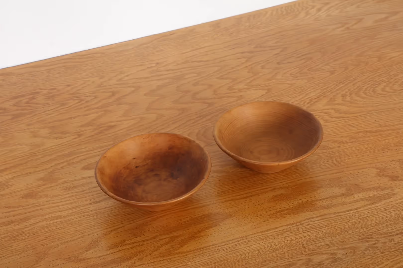 Pair of Cute John Crichton Hand-Turned Kauri Bowls