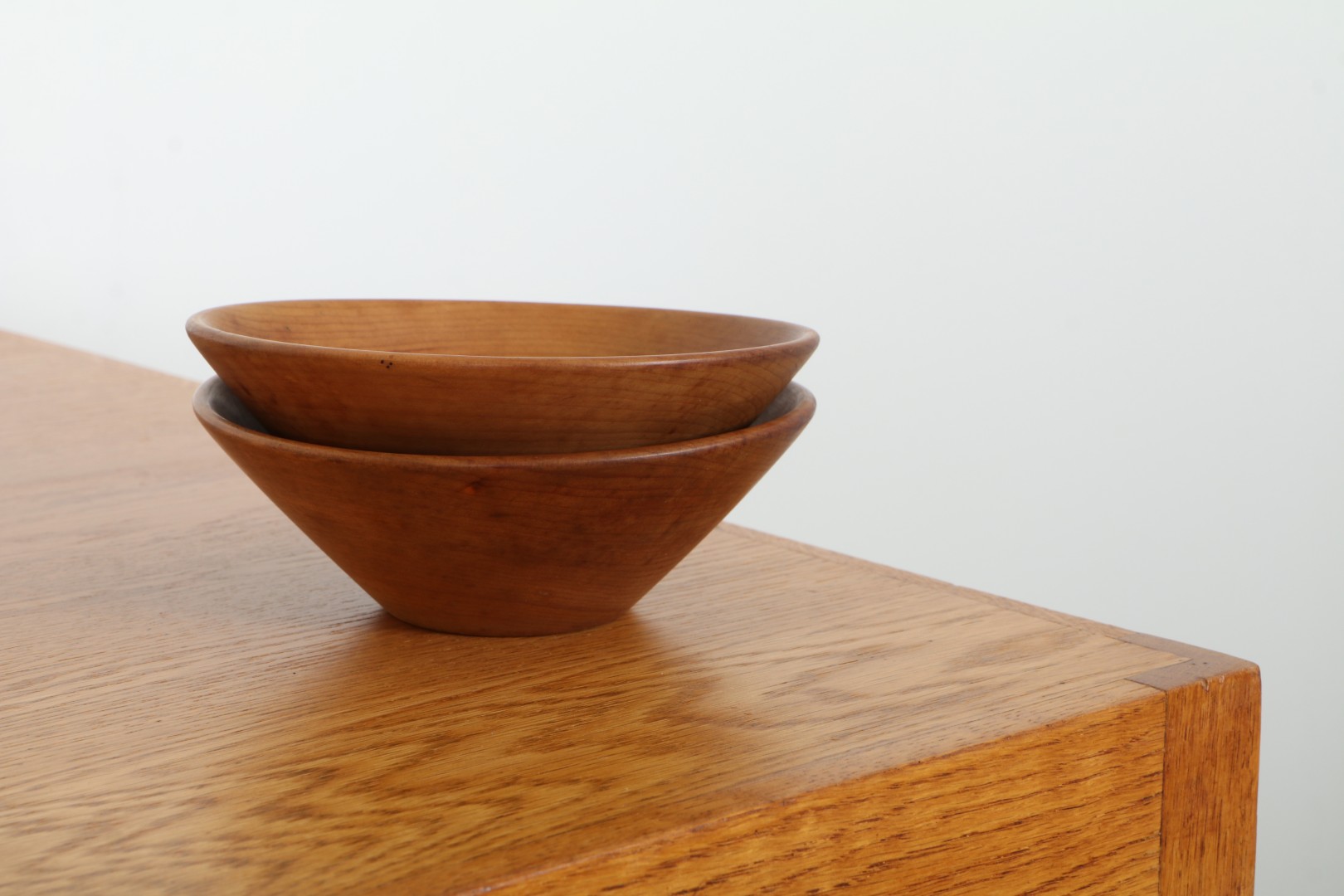 Pair of Cute John Crichton Hand-Turned Kauri Bowls
