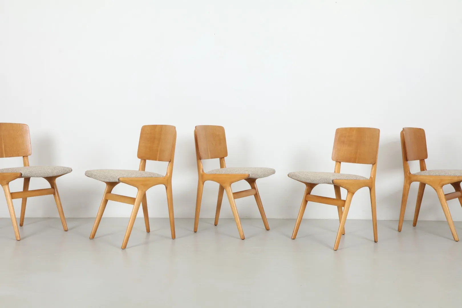 Six Curvaceous David Walker 'Alandale' Model V Dining Chairs by Dalescraft