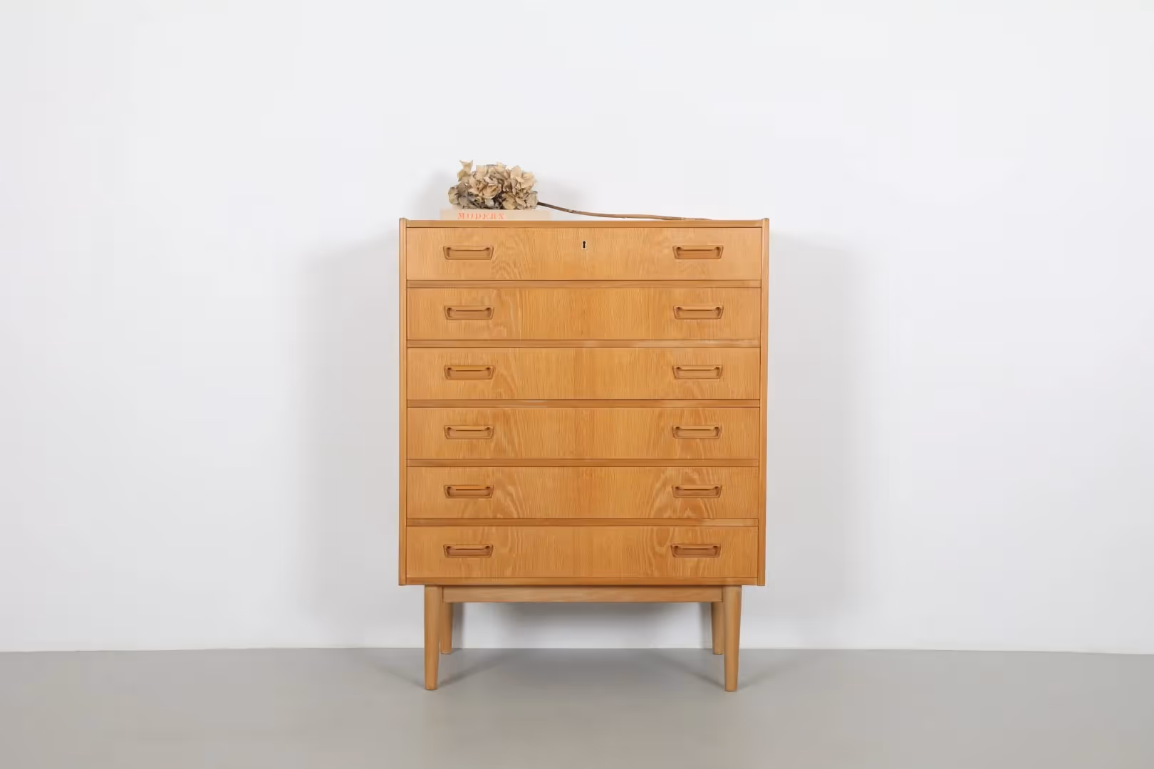 Chic Mid-Century Danish Oak Chest of Drawers