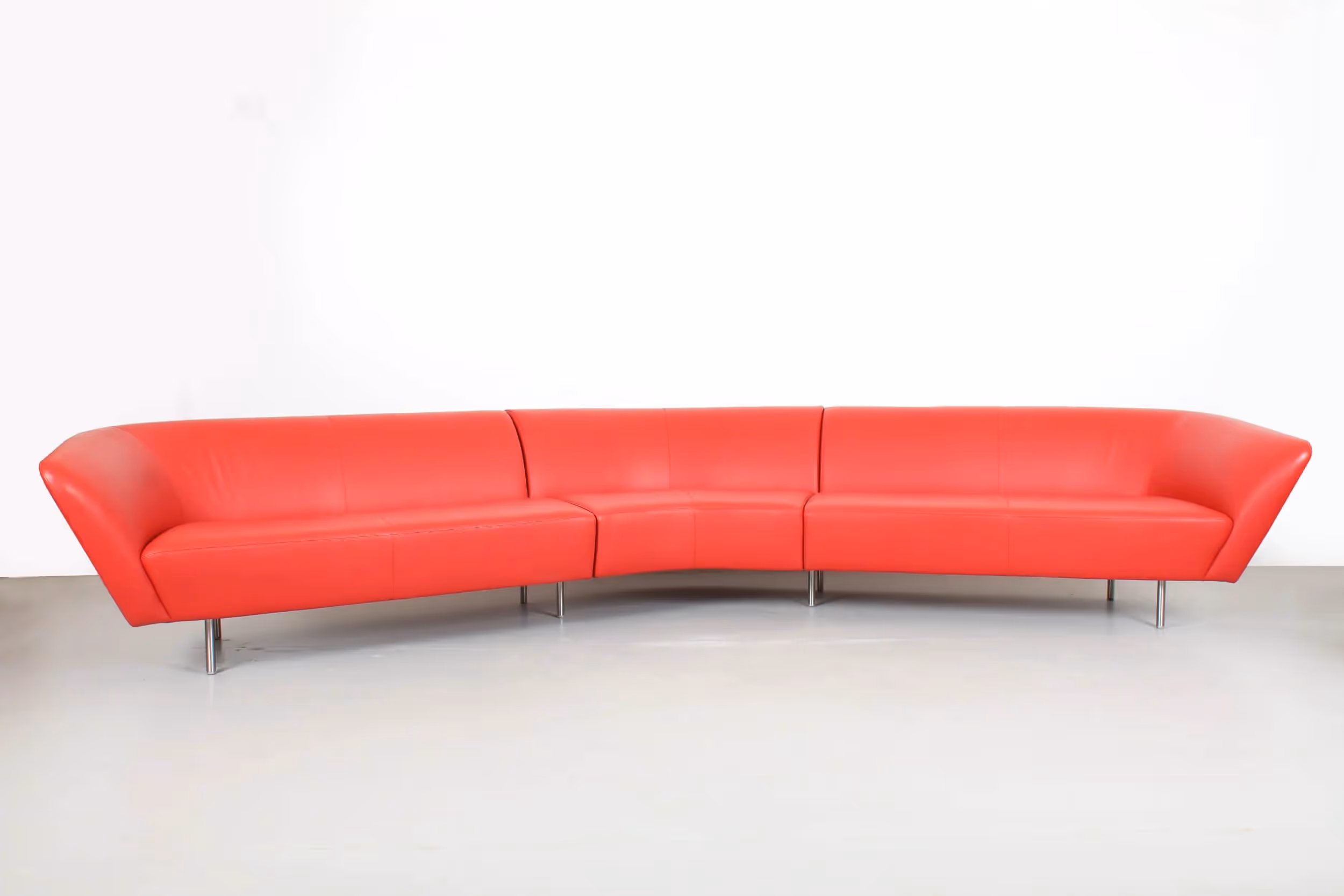 Impressive Lievore Altherr Molina 'Loop' Italian Leather Sofa by Arper