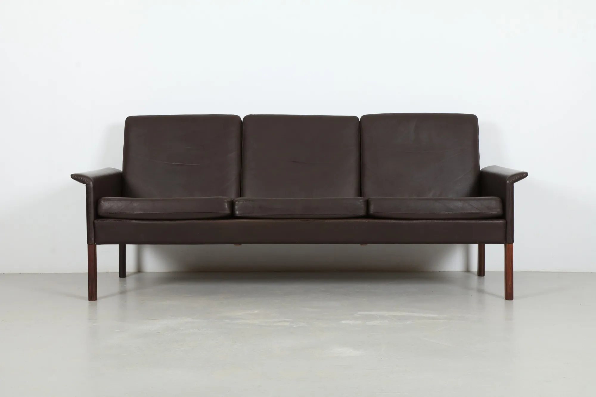 Refined Hans Olsen 'Model 500' Leather Sofa by C.S. Mobler