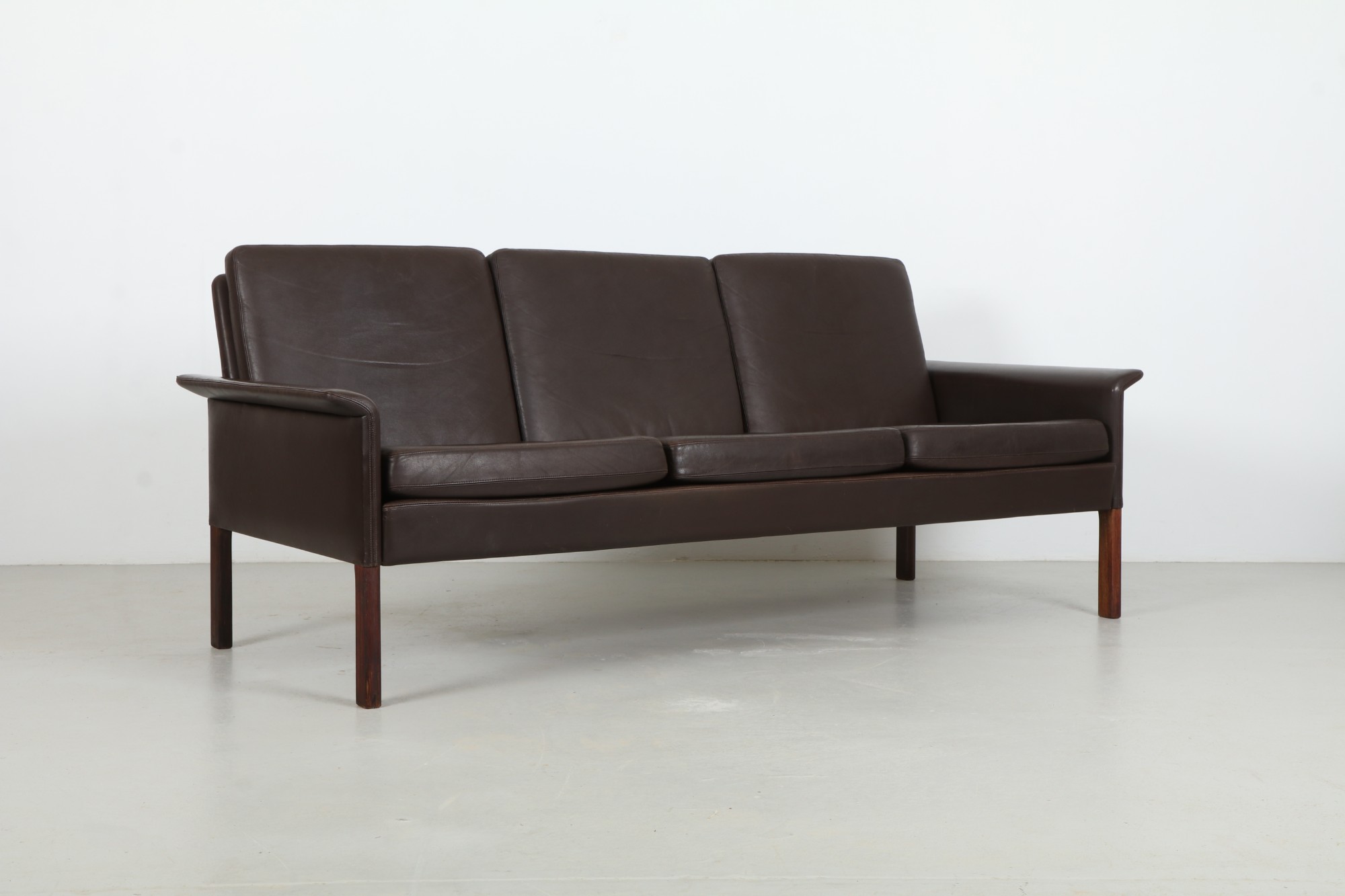 Refined Hans Olsen 'Model 500' Leather Sofa by C.S. Mobler