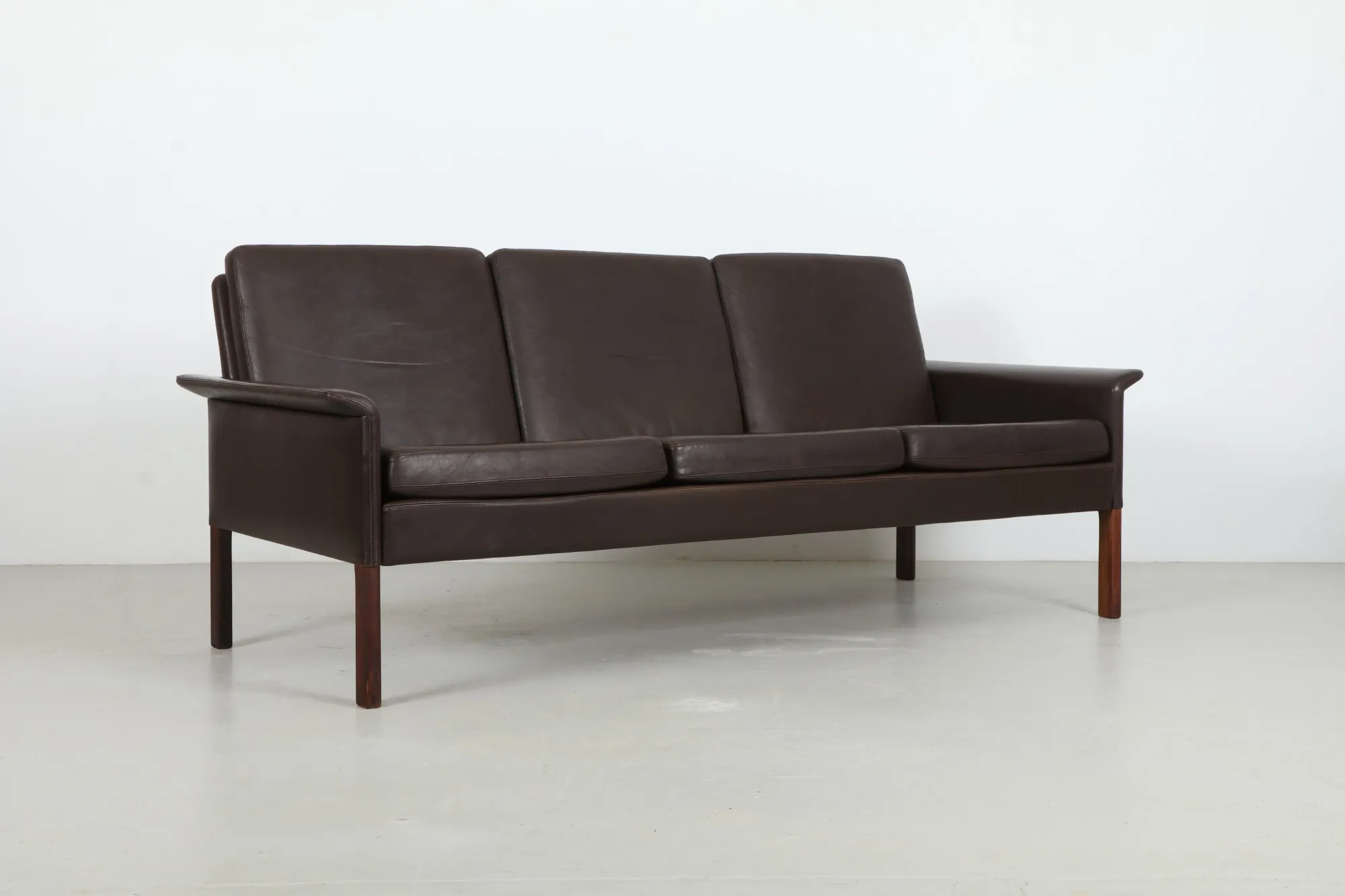 Refined Hans Olsen 'Model 500' Leather Sofa by C.S. Mobler