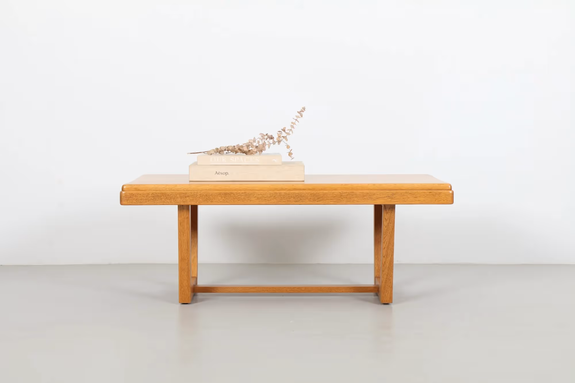 Sleek Solid Oak Coffee Table / Bench By Fowler Drummond & Waddell
