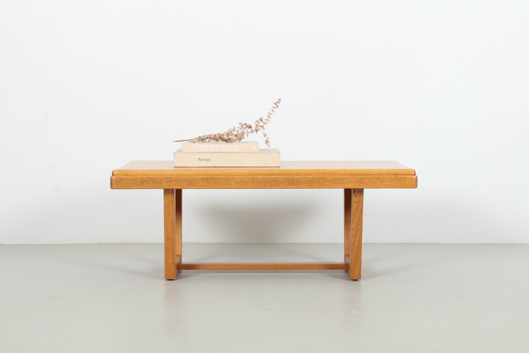 Sleek Solid Oak Coffee Table / Bench By Fowler Drummond & Waddell