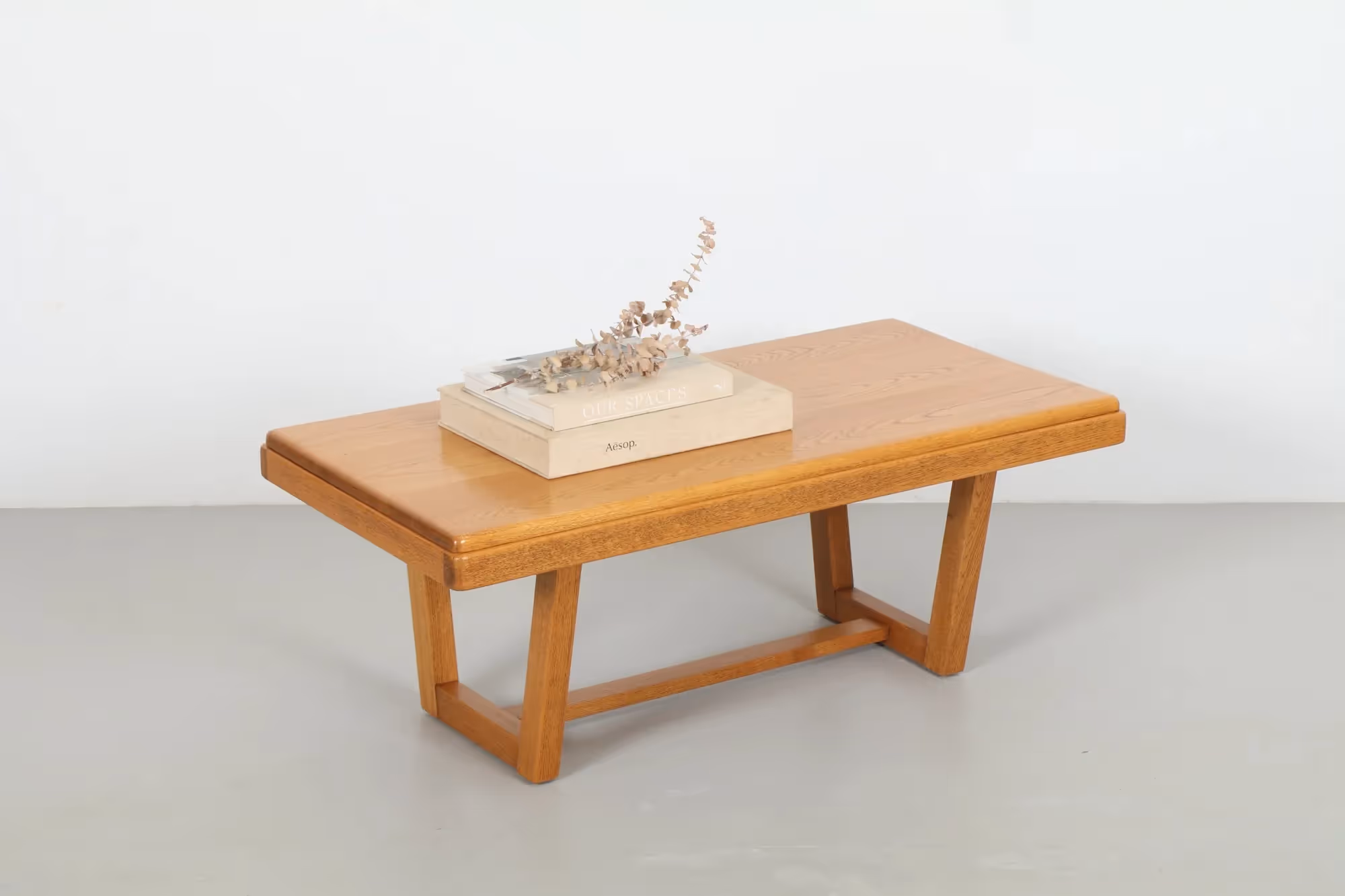 Sleek Solid Oak Coffee Table / Bench By Fowler Drummond & Waddell