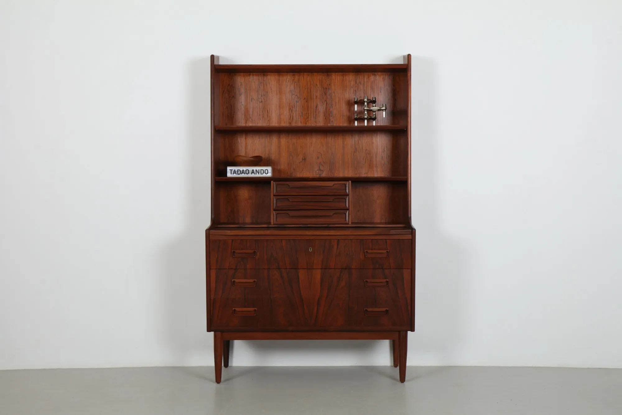Striking Mid-Century Danish Secretary Bookcase by Brdr. Larsen