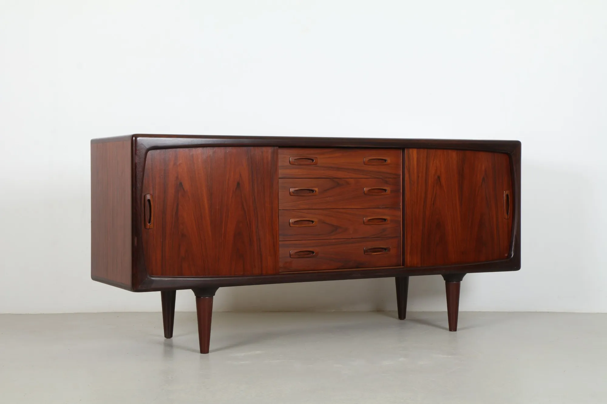 Sleek Mid-Century Danish Rosewood Sideboard by H.P Hansen