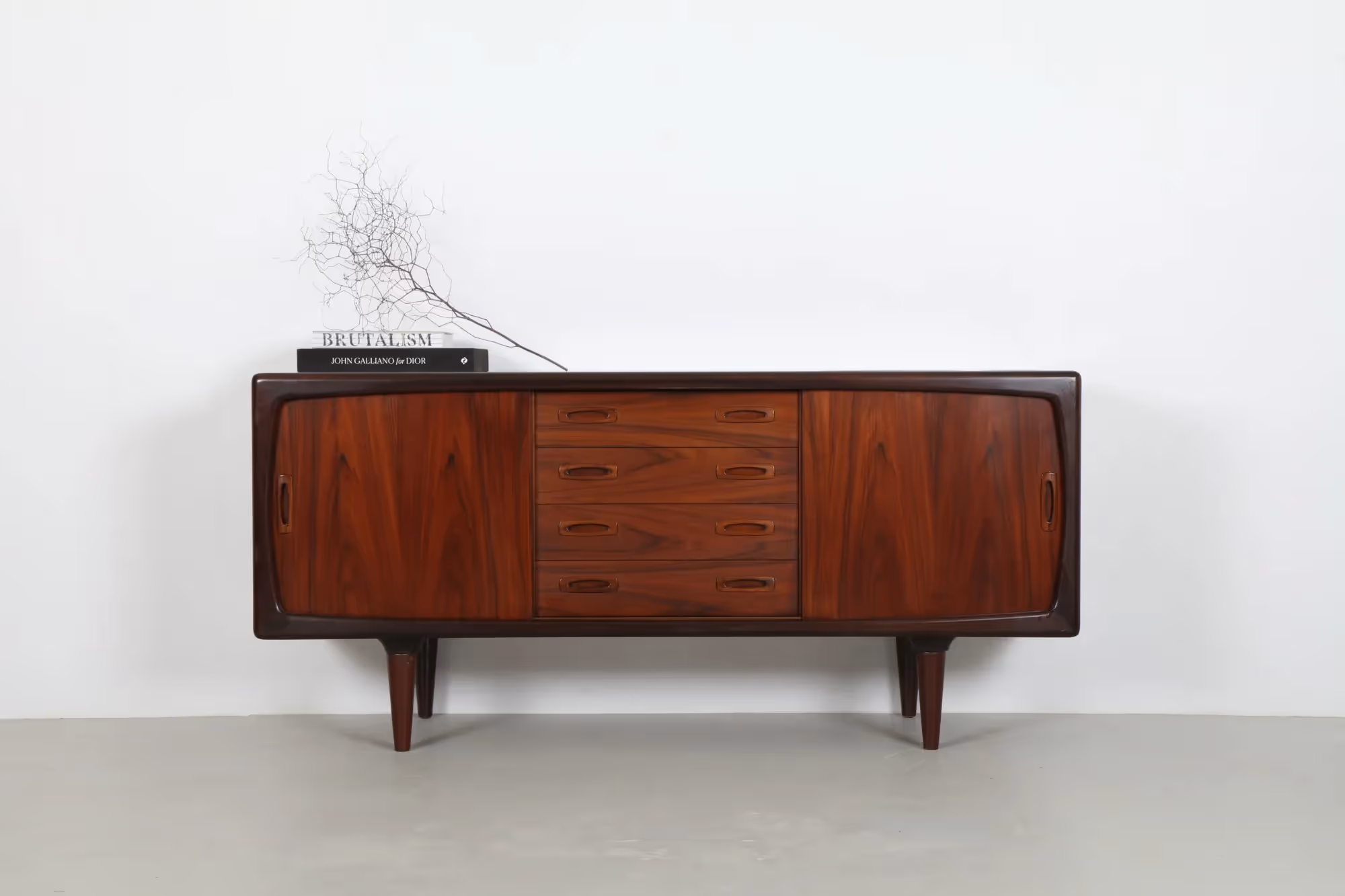 Sleek Mid-Century Danish Rosewood Sideboard by H.P Hansen