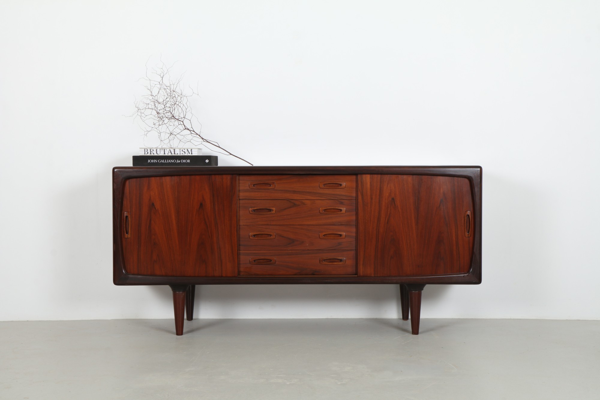 Sleek Mid-Century Danish Rosewood Sideboard by H.P Hansen
