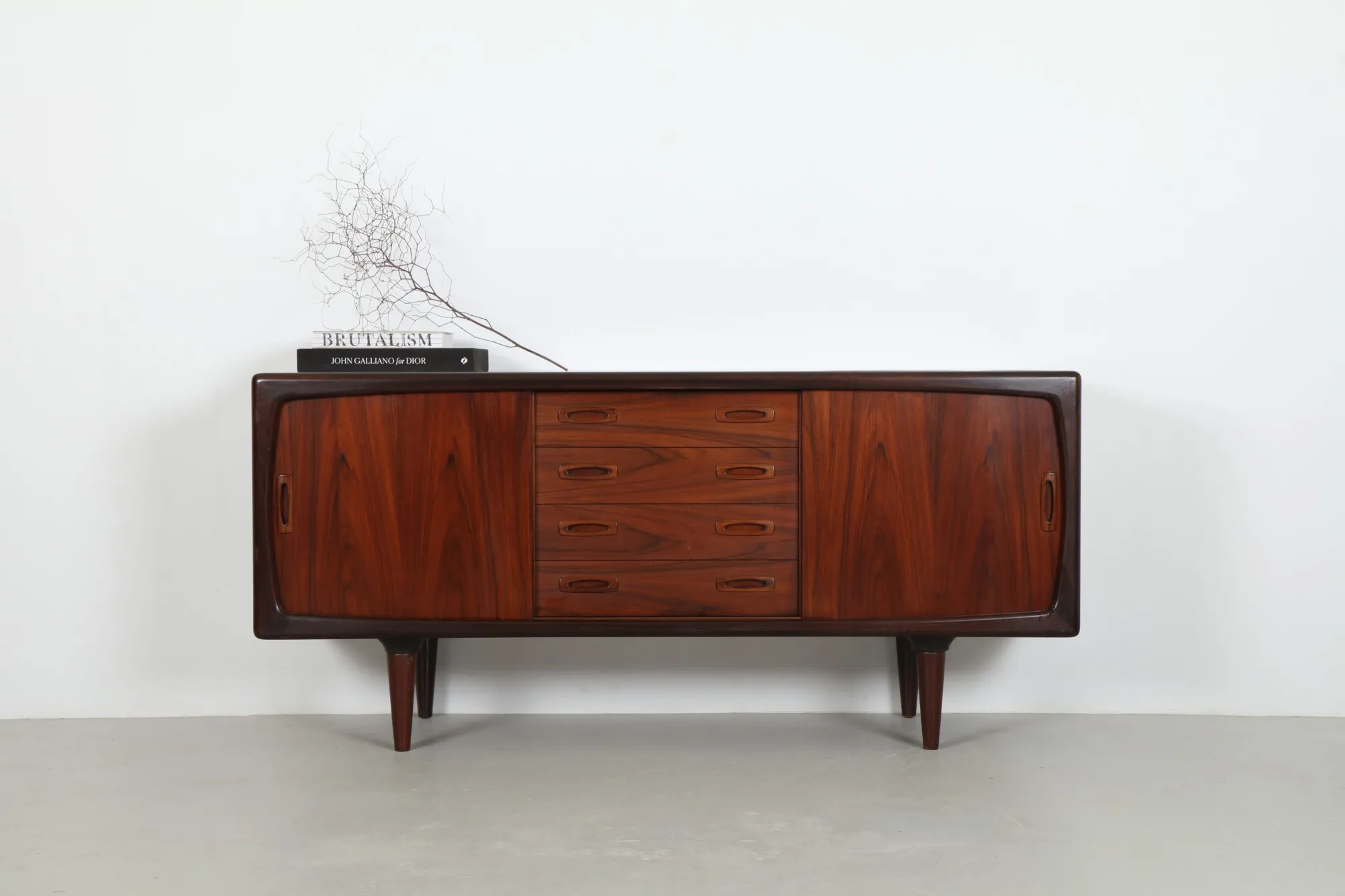 Sleek Mid-Century Danish Rosewood Sideboard by H.P Hansen