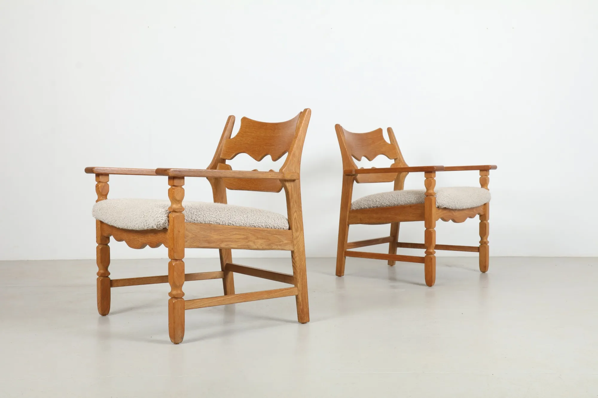 Pair of Sharp Henning Kjaernulf 'Razorblade' Armchairs by Nyrup Møbelfabrik