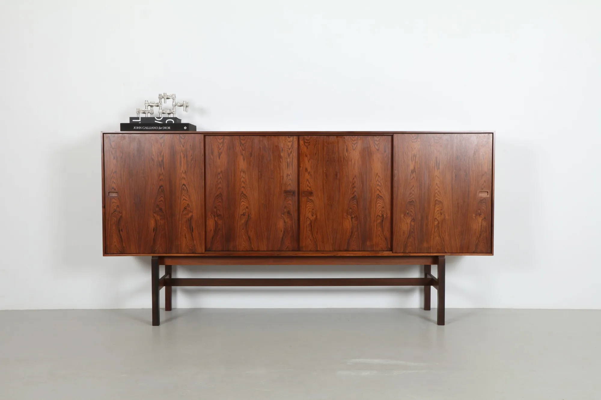 Striking Ib Kofod-Larsen (Attr) Tall Danish Sideboard by Faarup Mobelfabrik