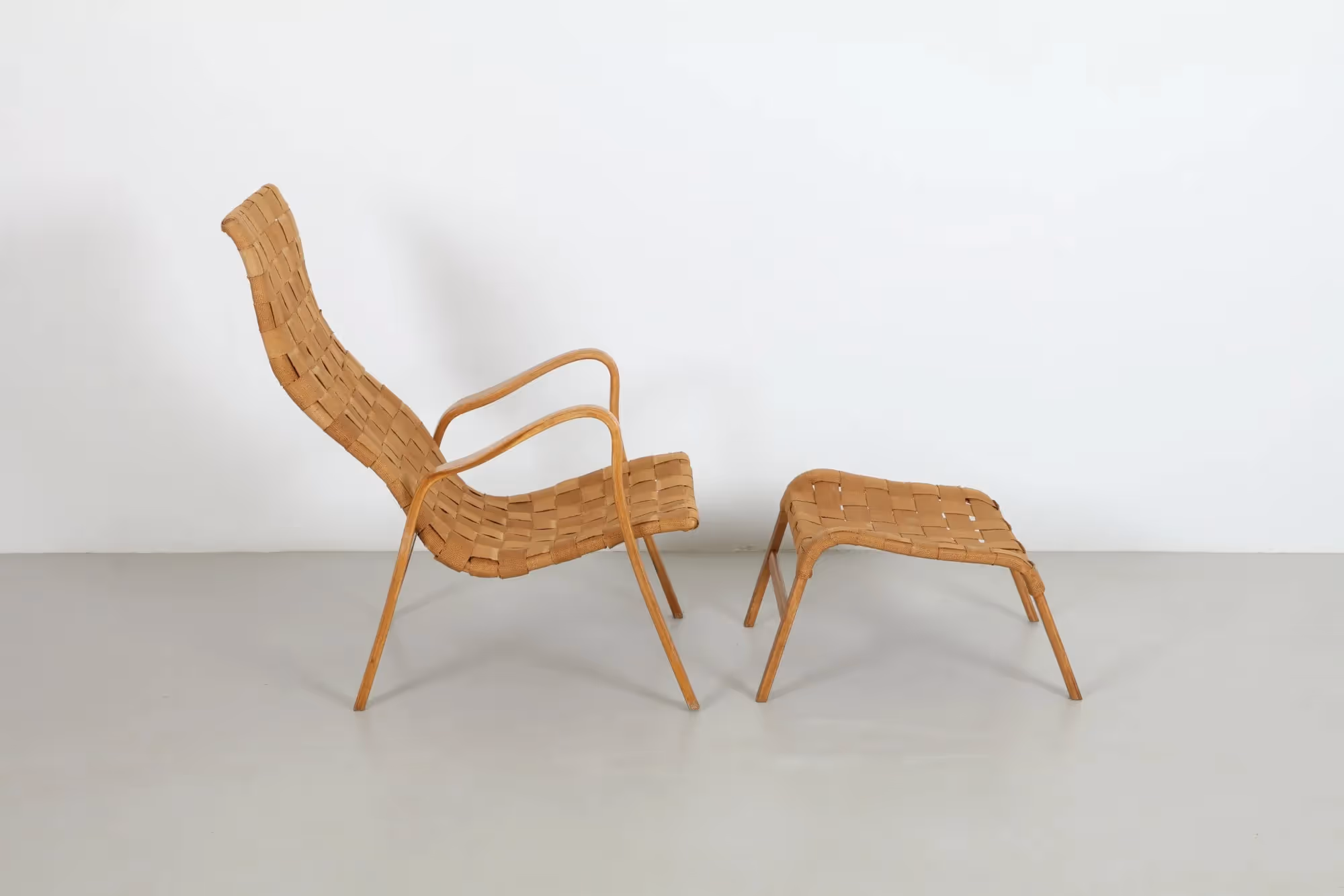 Sculptural Gustaf Axel Berg 'Torparen 2' Armchair and Ottoman for Jon Janesn 