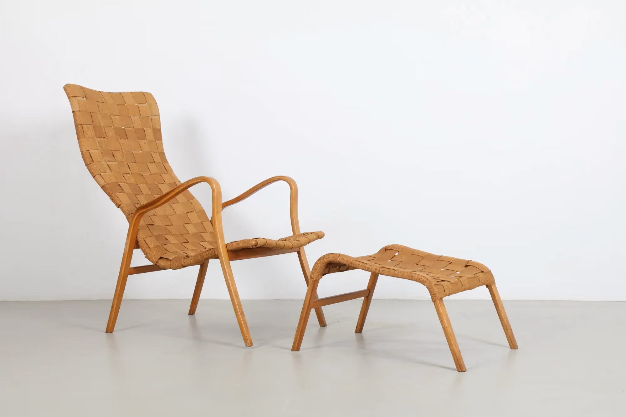 Sculptural Gustaf Axel Berg 'Torparen 2' Armchair and Ottoman for Jon Janesn 
