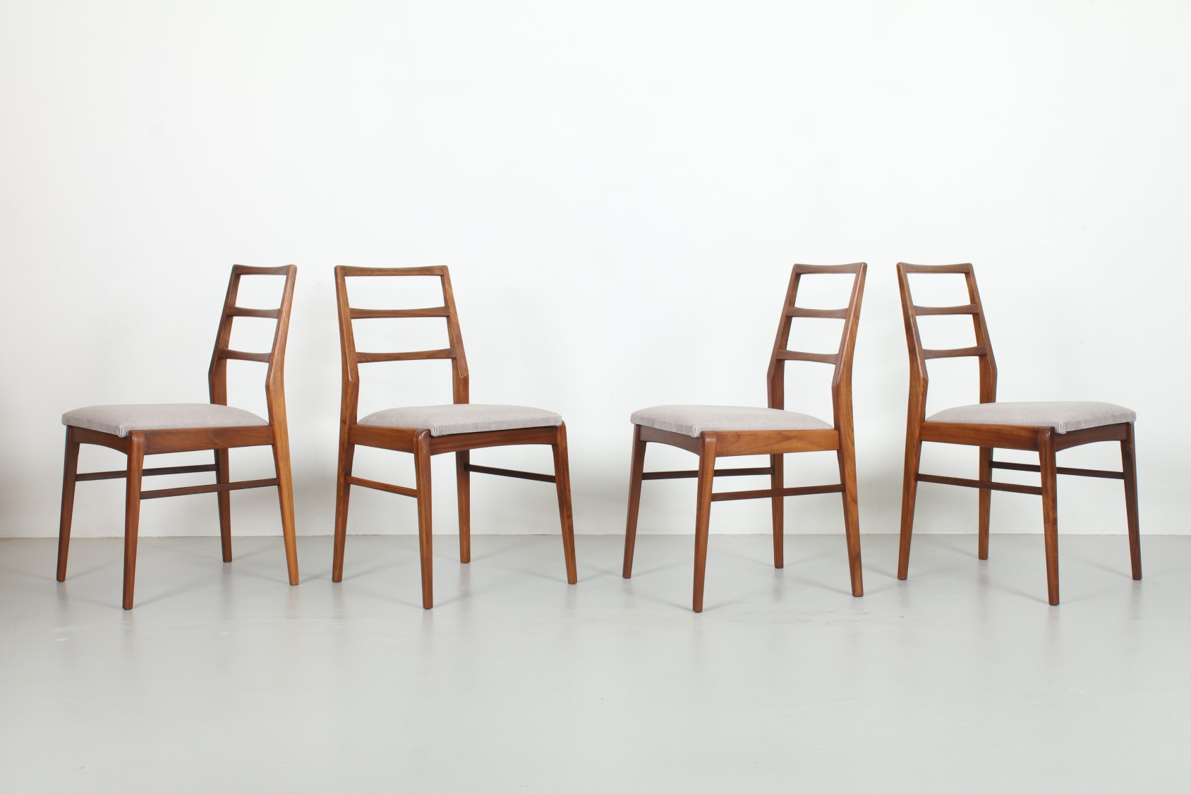Four Crisp Richard Hornby Dining Chairs by Fyne Ladye