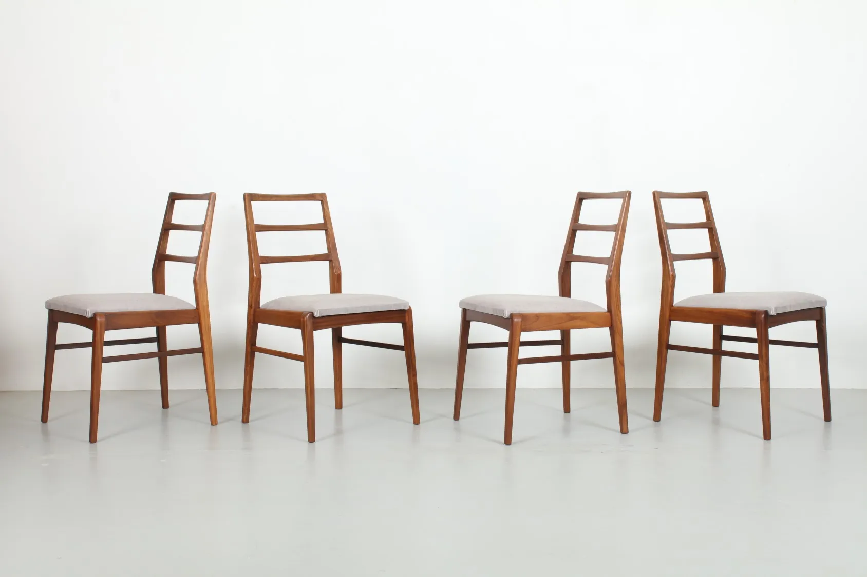 Four Crisp Richard Hornby Dining Chairs by Fyne Ladye