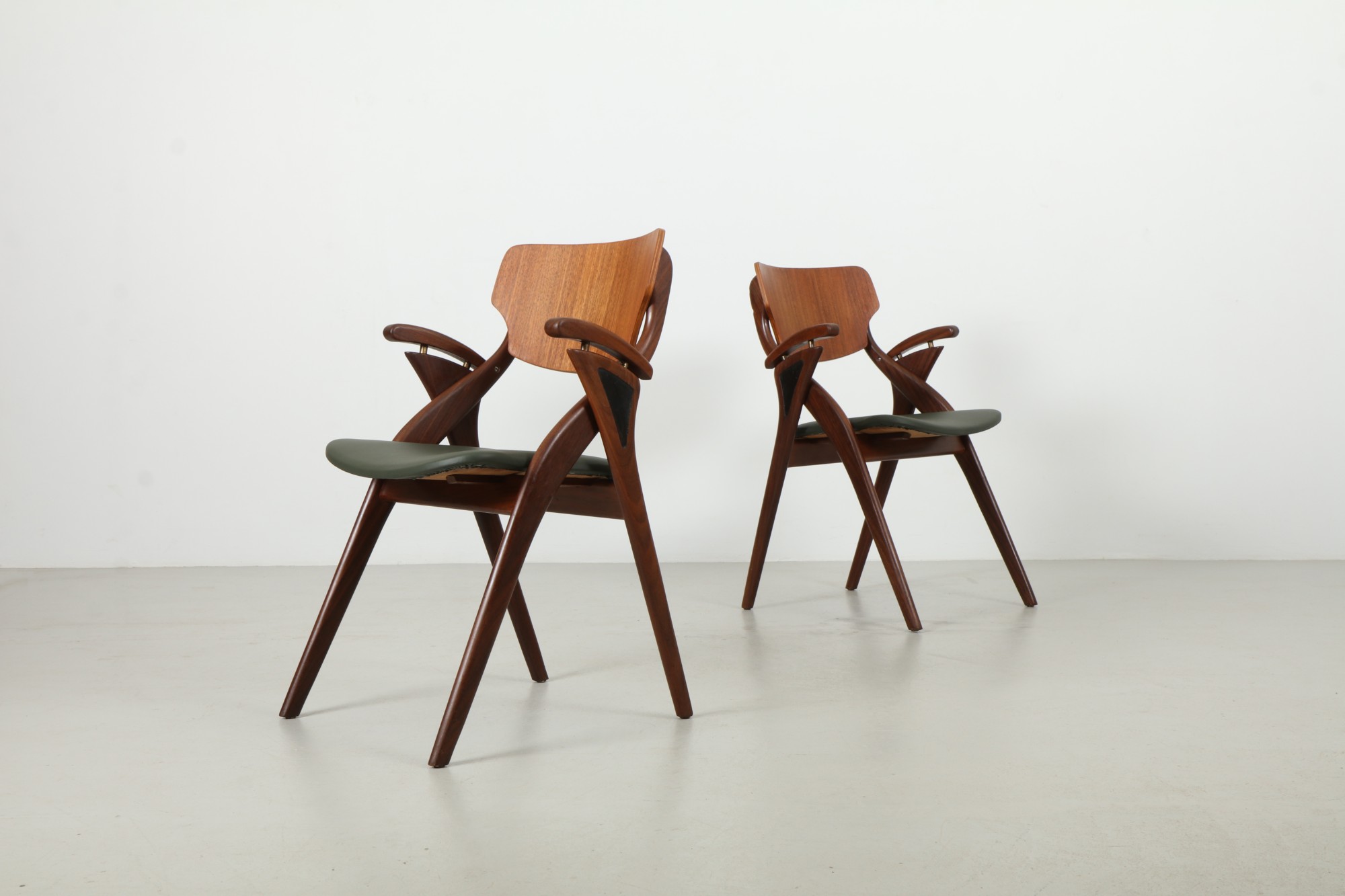 Four Expressive Arne Hovmand Olsen Dining Chairs by Alf Juul Rasmussen