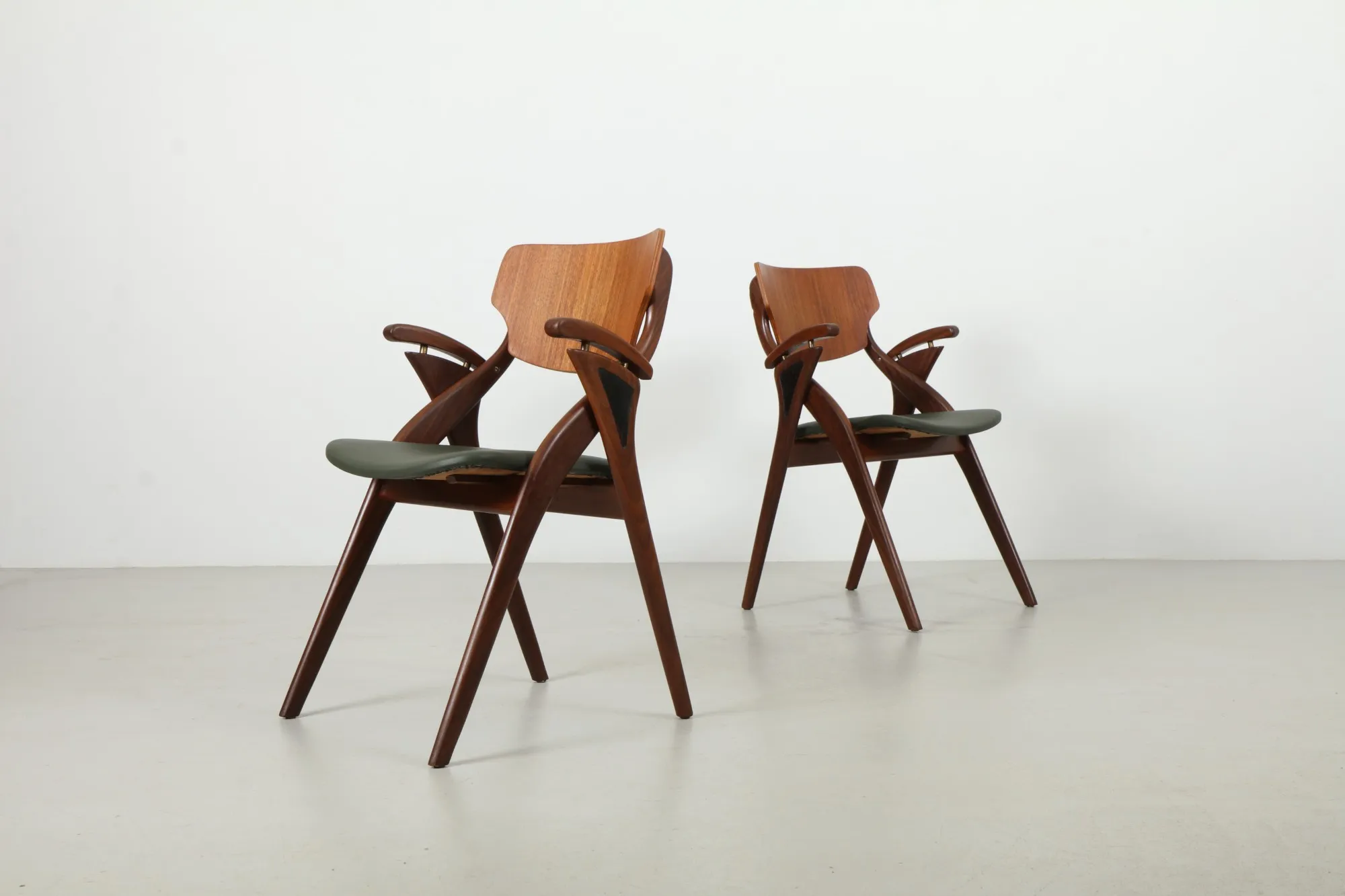 Four Expressive Arne Hovmand Olsen Dining Chairs by Alf Juul Rasmussen