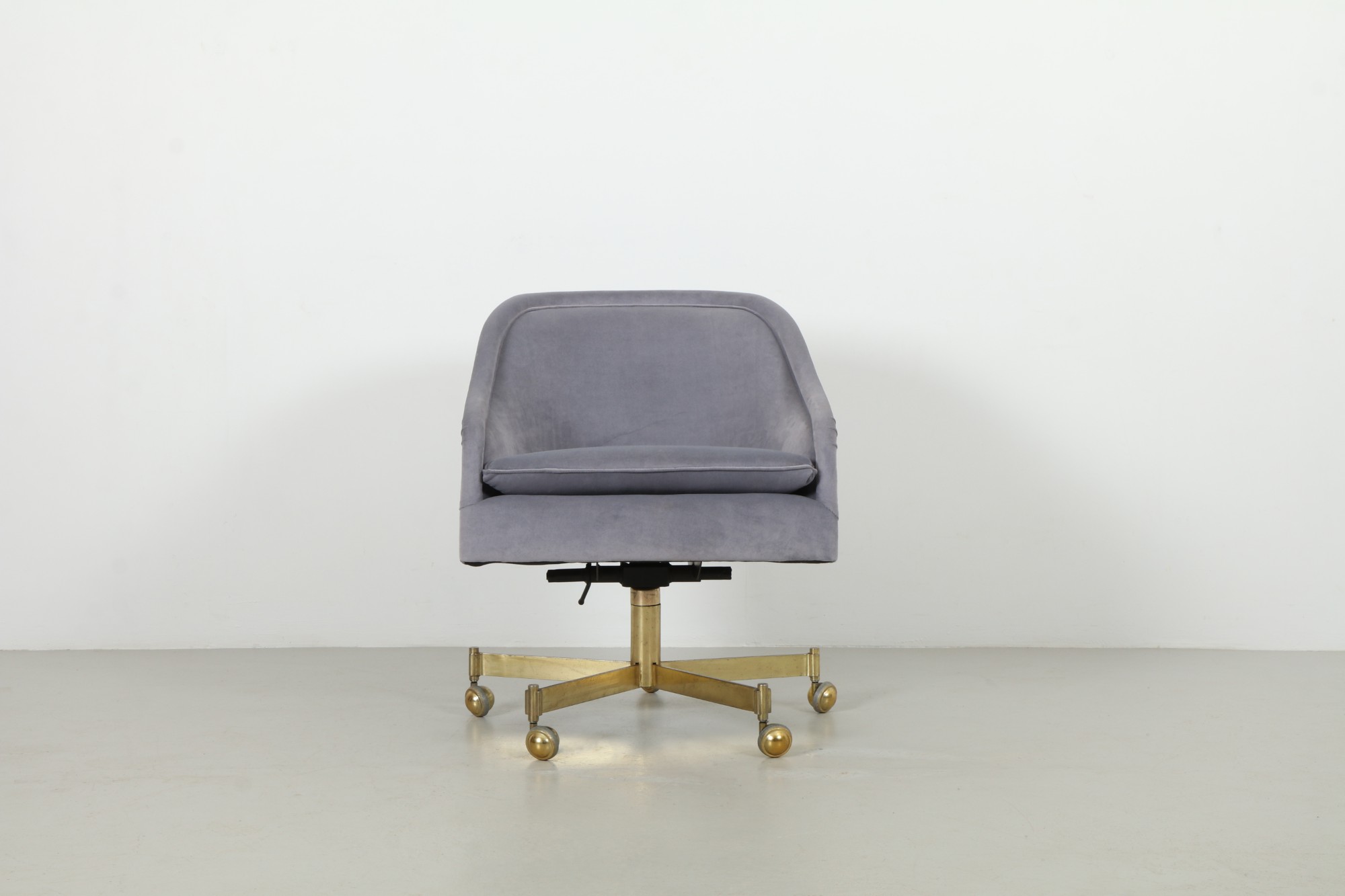 Deluxe Ward Bennett 'Bumper' Swivel Chair by Brickel Associates