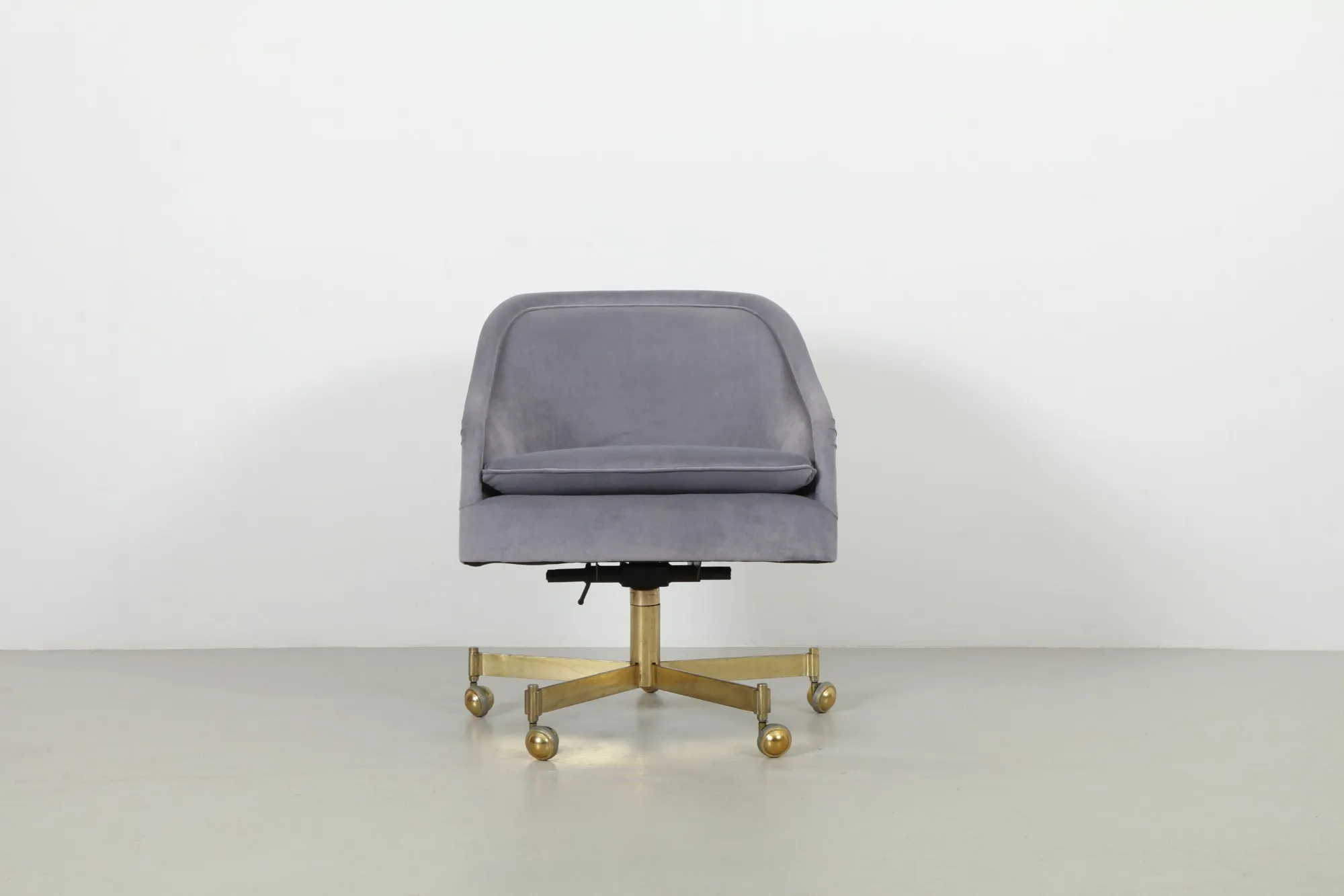 Deluxe Ward Bennett 'Bumper' Swivel Chair by Brickel Associates