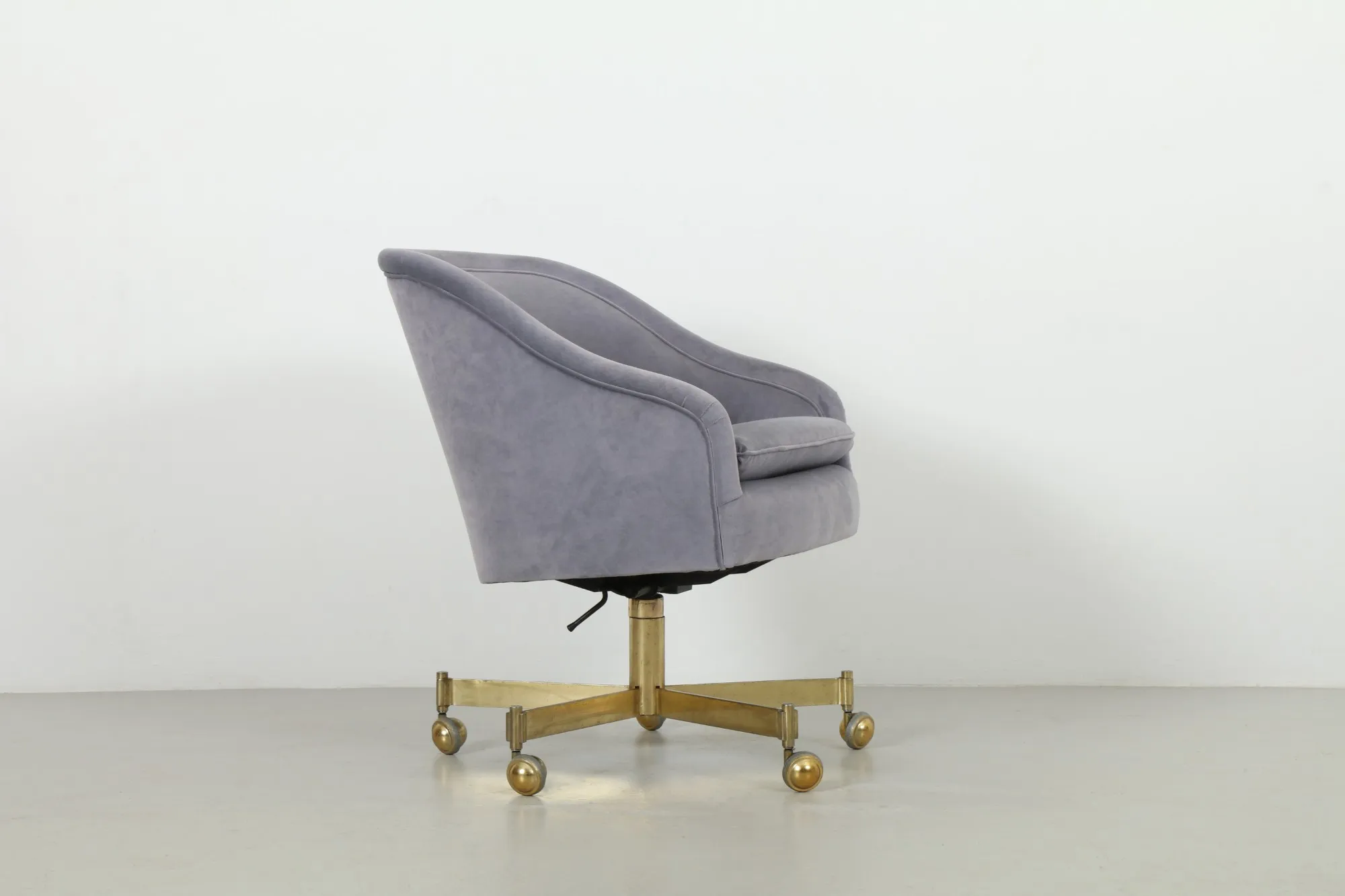 Deluxe Ward Bennett 'Bumper' Swivel Chair by Brickel Associates